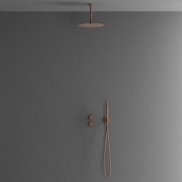 Scandtap termostat brusearmatur f/indbygning m/lang loftsbruser - rust