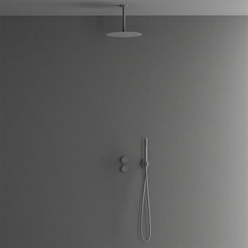 Scandtap termostat brusearmatur f/indbygning m/lang loftsbruser - Scrap (mat mørkegrå)