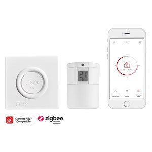 Danfoss Ally startpakke med termostat og gateway for smart home