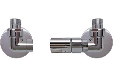 Kriss Corner Rum Rumtermostat fremløb højre i Krom