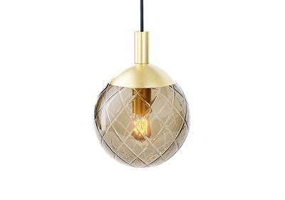 Luna pendellampe – bruntonet glas - messing roset