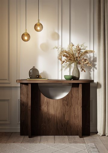 Luna pendellampe – hvidt glas - messing roset