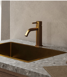 LAVABO Mira 040 håndvaskarmatur i Bruneret massiv messing