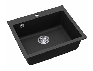 Lavabo Studio 60 Køkkenvask i sort med krom kurveventil 