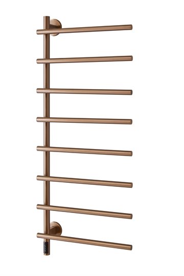 Lazio el-håndklædetørrer 1200 x 500 mm, Børstet kobber
