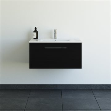 Dansani Mido+ møbelsæt 81cm m/Amber vask og 1 skuffe, sort struktur + GRATIS INDRETNINGSBAKKE