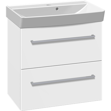 Dansani Mido underskab 62 cm med skuffer - Hvid blank/hvid højglans