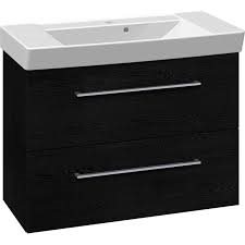 Dansani Mido underskab med skuffer 80 x 44 cm til Lotto XXL vask - Sort struktur