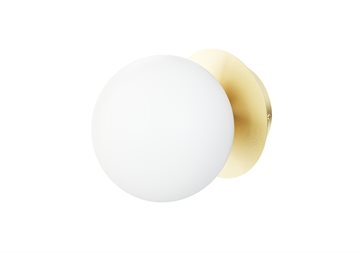 Muro væglampe med Hvidt glas og børstet messing base