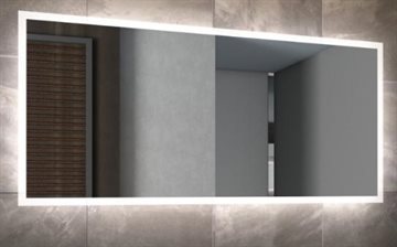 Firkantet spejl med integreret LED lys og baggrundsbelysning 120 x 80 cm