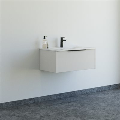 Dansani Mido+ Classic møbelpakke 81cm m/Amber vask og 1 skuffe, Mat Sand + GRATIS INDRETNINGSBAKKE