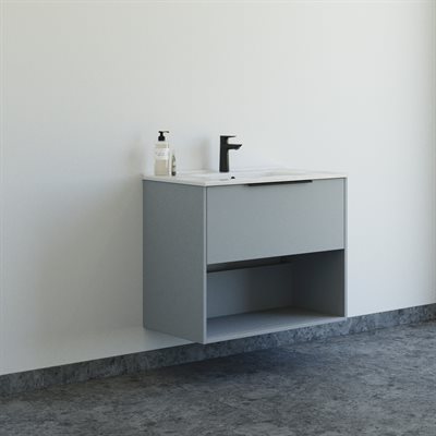 Dansani Mido+ Classic møbelsæt 81cm med skuffe og hylde, Mat lyseblå + GRATIS INDRETNINGSBAKKE