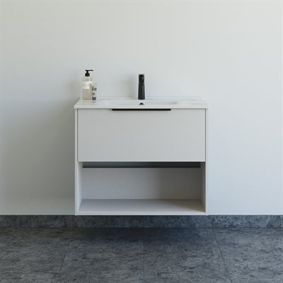 Dansani Mido+ Classic møbelsæt 81cm med skuffe og hylde, Mat sand + GRATIS INDRETNINGSBAKKE