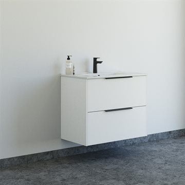 Dansani Mido+ Classic møbelsæt 81cm m/Amber vask og 2 skuffer, Hvid mat + GRATIS INDRETNINGSBAKKE