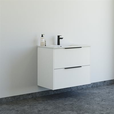 Dansani Mido+ Classic møbelsæt 81cm m/Amber vask og 2 skuffer, Hvid mat + GRATIS INDRETNINGSBAKKE