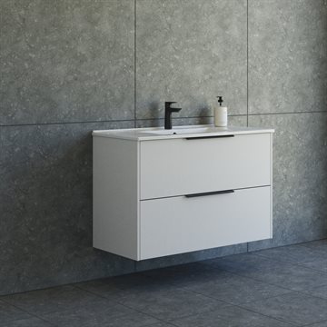 Dansani Mido+ Classic møbelsæt 101cm m/Amber vask og 2 skuffer, Sand mat