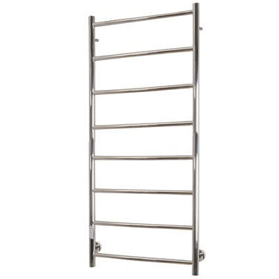 Kriss Polaris Plus elektrisk håndklædetørre med timer 1200 x 500 mm, poleret rustfrit stål