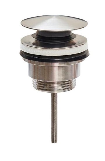 Universal push-up bundventil - børstet stål