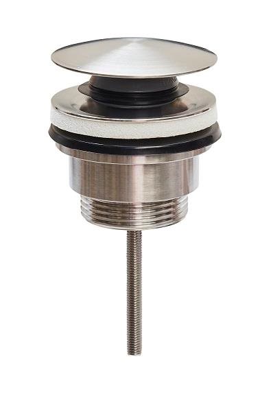 Universal push-up bundventil - børstet stål