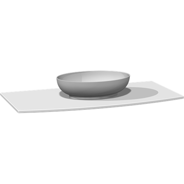 Dansani You Sonate solid surface vask inkl. solid surface bordplade 100 cm, uden hanehul