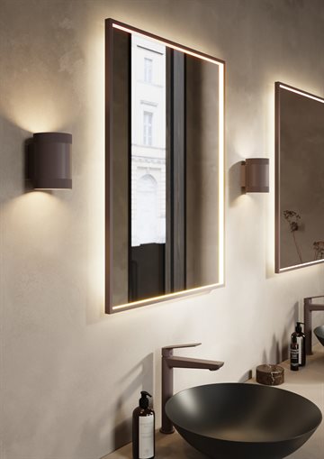 Cassøe Siena front- og backlight spejl med ramme i mat bronze – B: 60cm x H: 80cm
