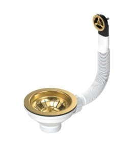 SKANITEK Afløbssæt UX med rundt overløb - messing