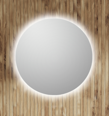 Rundt spejl med LED backlight Ø110 cm