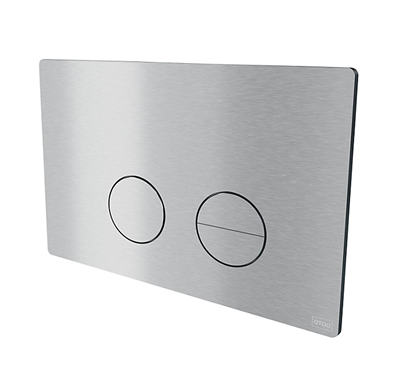 Qtoo betjeningsplade børstet rustfrit stål. Passer til Geberit Omega