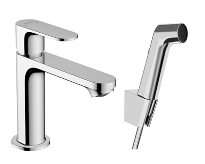 Hansgrohe Rebris S håndvaskarmatur 110 m/håndbruser og bruserslange, krom