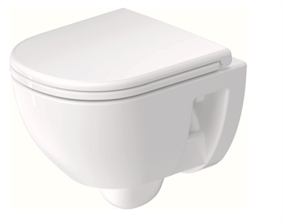 Duravit D-code compact (kort model) vægtoilet, uden skyllekant