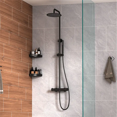 LAVABO Studio Komplet brusersæt m/termostatarmatur i Mat sort