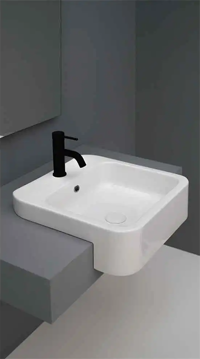 Lavabo Cosa 48 semi-indbygget håndvask 48 x 48 cm m/hanehul, hvid
