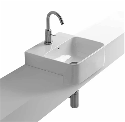 Lavabo 35 semi-indbygget håndvask 35 x 35 cm m/hanehul, hvid