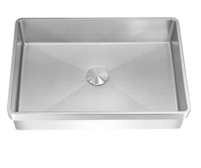 Lavabo High håndvask 470 x 320 mm m/siveventil - Børstet rustfrit stål, nedfældning