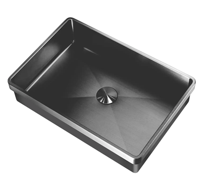 Lavabo High håndvask 470 x 320 mm m/siveventil - Shadow (sort) PVD, nedfældning