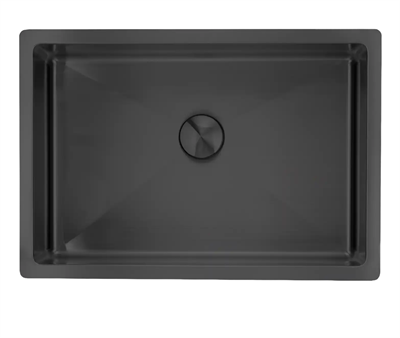 Lavabo håndvask 490 x 340 mm m/siveventil - PVD Shadow (sort), nedfældning/planlimning/underlimning