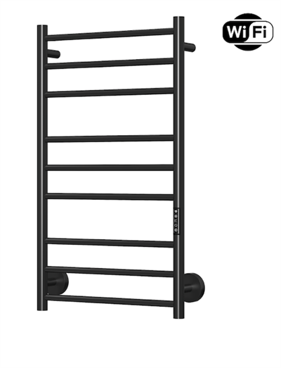 TVS Plus 9 El-håndklædetørrer m/timer og Wifi 860 x 500 mm, Sort