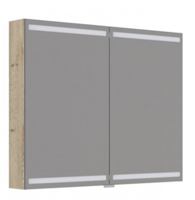 Dansani Level spejlskab 100 m/LED og lysstyring - Natur eg