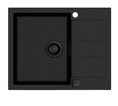Lavabo Saturn 620 Køkkenvask 62x50cm med bakke m/Sort kurveventil, Nedfældning