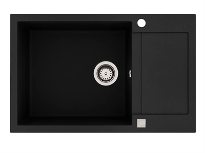 Lavabo Saturn 790 Køkkenvask 78x50cm med afsætningsbakke m/krom strainer, Nedfældning