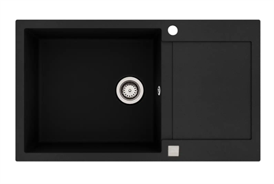 Lavabo Saturn 860 Køkkenvask 86x50cm med afsætningsbakke m/krom strainer, Nedfældning