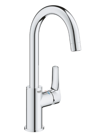 Grohe Eurosmart håndvaskbatteri L-Size med høj tud og pop up bundventil, krom 