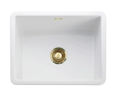 Lavabo Mataro III køkkenvask med PVD messing afløbssæt til underlimning eller nedfældning