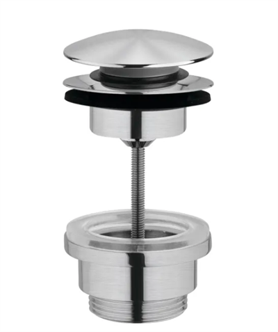 NICO push-up bundventil 1 1/4" rustfri stål, kort