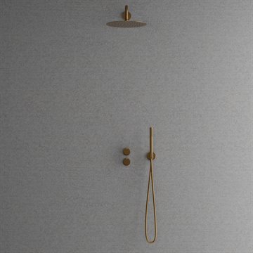 Scandtap termostat brusearmatur f/indbygning - sand (messing look)