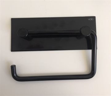 Vola T12 toiletpapirholder med bagplade i blank sort