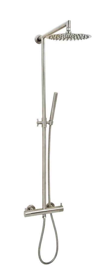 Noba Brusesystem med brusehoved og håndbruser i rustfrit stål