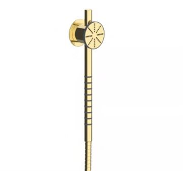 Vola T60 Håndbruser med metalslange - Natur messing