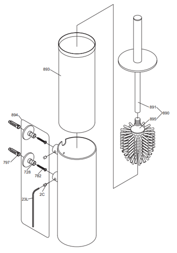 Vola VR893 plastbeholder for Vola T33 