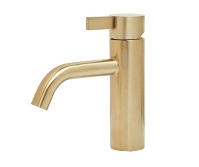 Noba W4 håndvaskarmatur uden bundventil, Børstet messing 